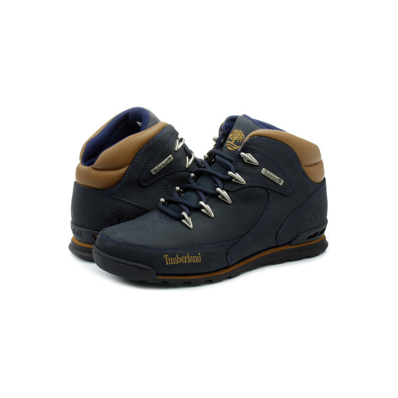 Buty zimowe Timberland sznurowane ze skóry w rockowym stylu
