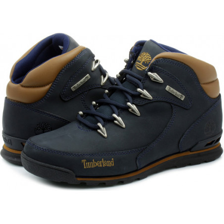 Buty zimowe Timberland sznurowane ze skóry w rockowym stylu