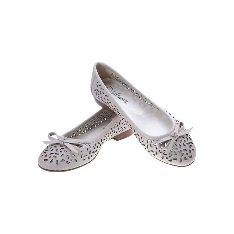 Baleriny Lafemmeshoes w stylu casual ze skóry z płaską podeszwą