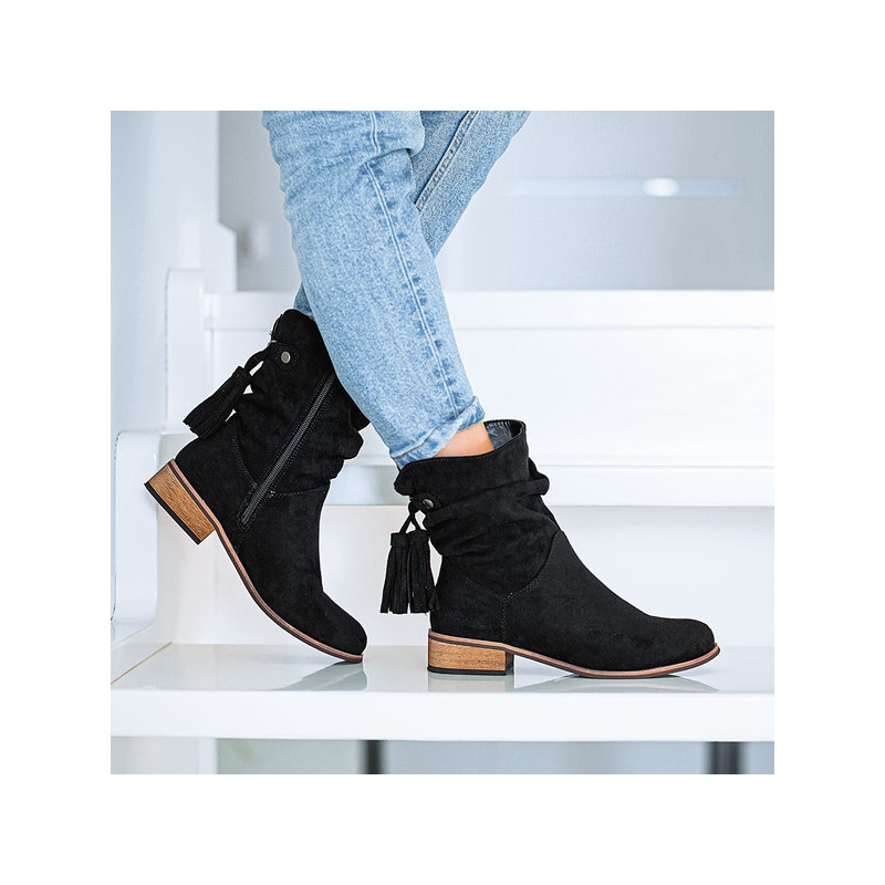 Botki sklep-szpilka24 z płaską podeszwą na zamek w stylu casual