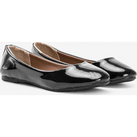 Czarne baleriny Gemre.com.pl ze skóry w stylu casual