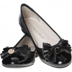 Czarne baleriny Lafemmeshoes ze skóry w stylu glamour
