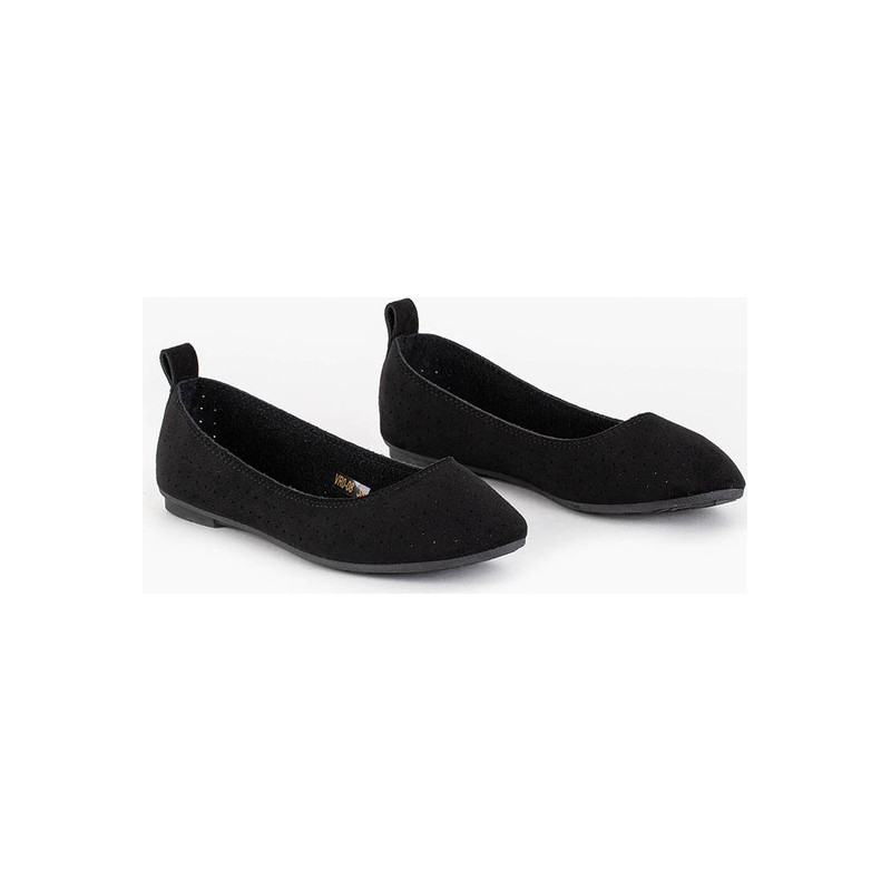 Czarne baleriny Royalfashion.pl w stylu casual