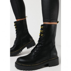 Czarne botki born2be w stylu casual na platformie