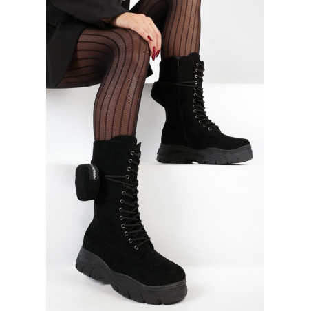 Czarne botki born2be z płaską podeszwą