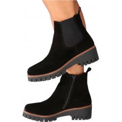 Czarne botki Brenda Zaro w stylu casual z zamszu