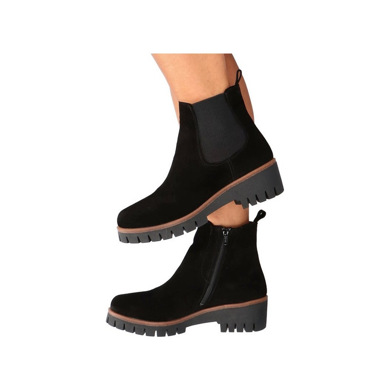 Czarne botki Brenda Zaro w stylu casual z zamszu