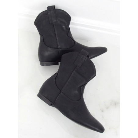 Czarne botki Buty Damskie w stylu casual