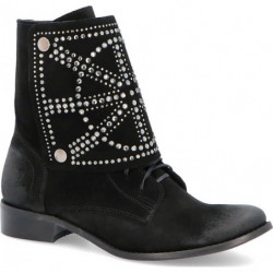 Czarne botki Exquisite Shoes w stylu casual z zamszu na zamek