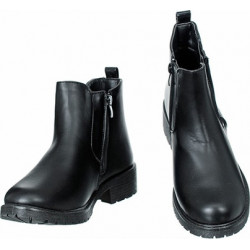 Czarne botki Family Shoes w stylu casual na obcasie na zamek