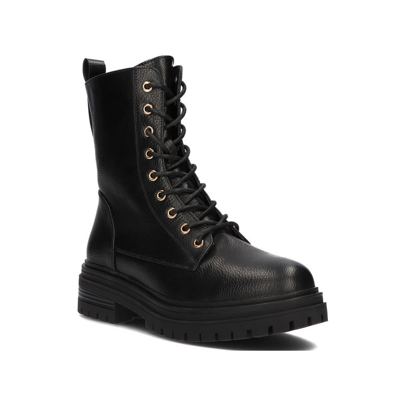 Czarne botki Filippo sznurowane w stylu casual