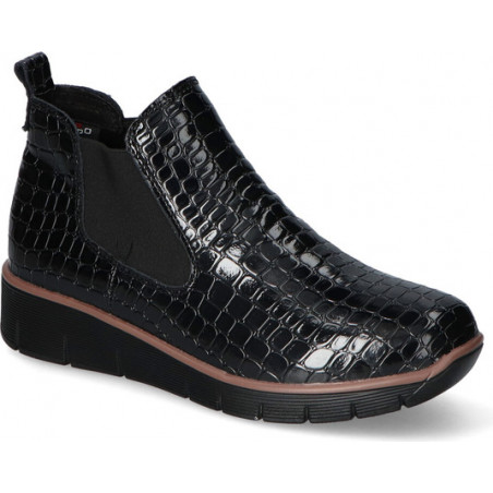 Czarne botki Filippo w stylu casual lakierowane