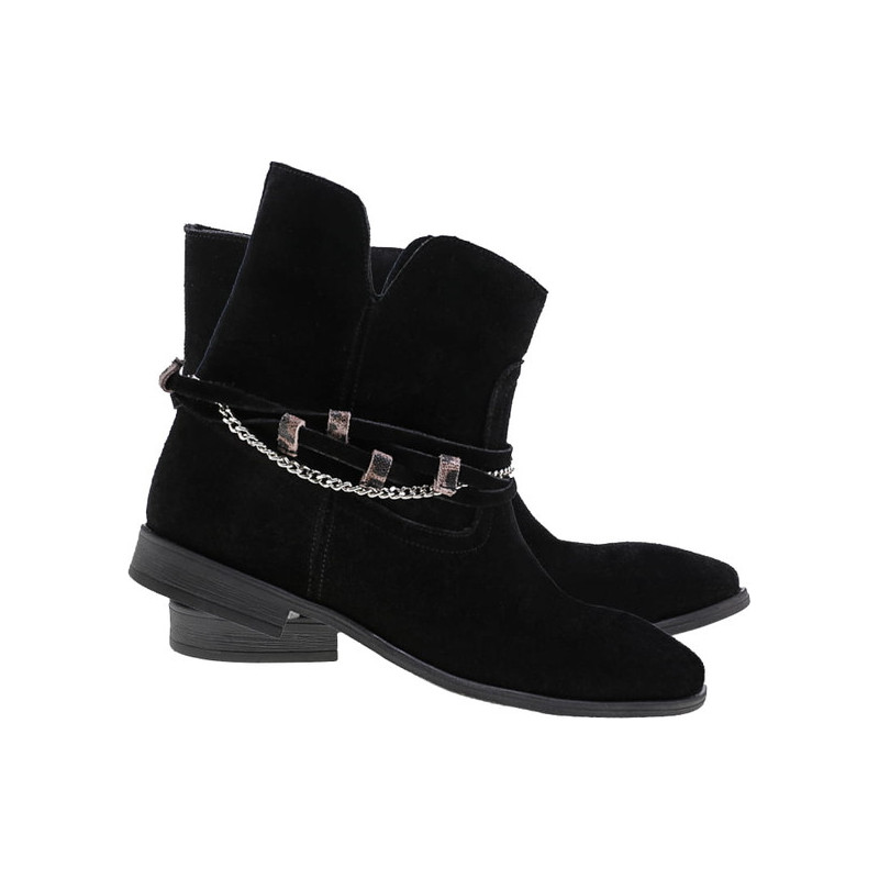 Czarne botki Lafemmeshoes na koturnie na zamek