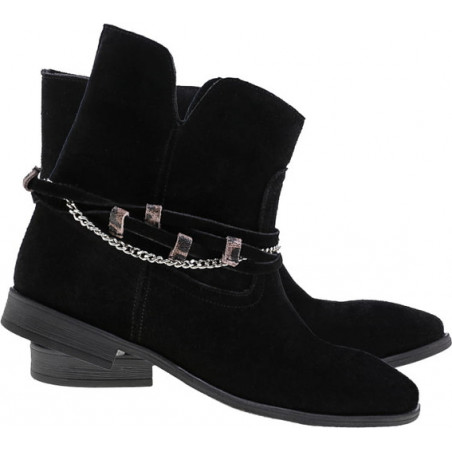 Czarne botki Lafemmeshoes na koturnie na zamek