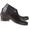 Czarne botki Lafemmeshoes w stylu casual z płaską podeszwą ze skóry