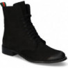 Czarne botki Nicole z nubuku z płaską podeszwą na zamek