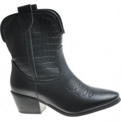 Czarne botki Pantofelek24 na obcasie w stylu casual ze skóry ekologicznej