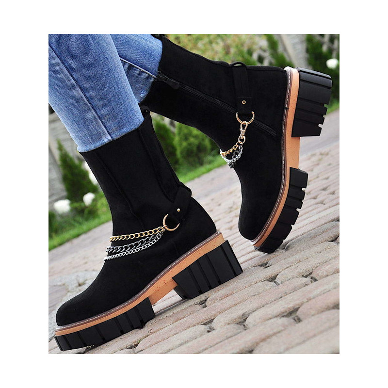 Czarne botki Pantofelek24 na zamek