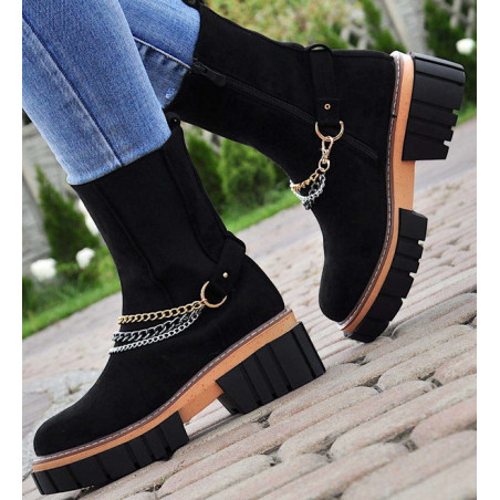 Czarne botki Pantofelek24 na zamek