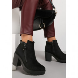 Czarne botki Renee na obcasie na zamek