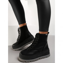 Czarne botki Renee w stylu casual na platformie