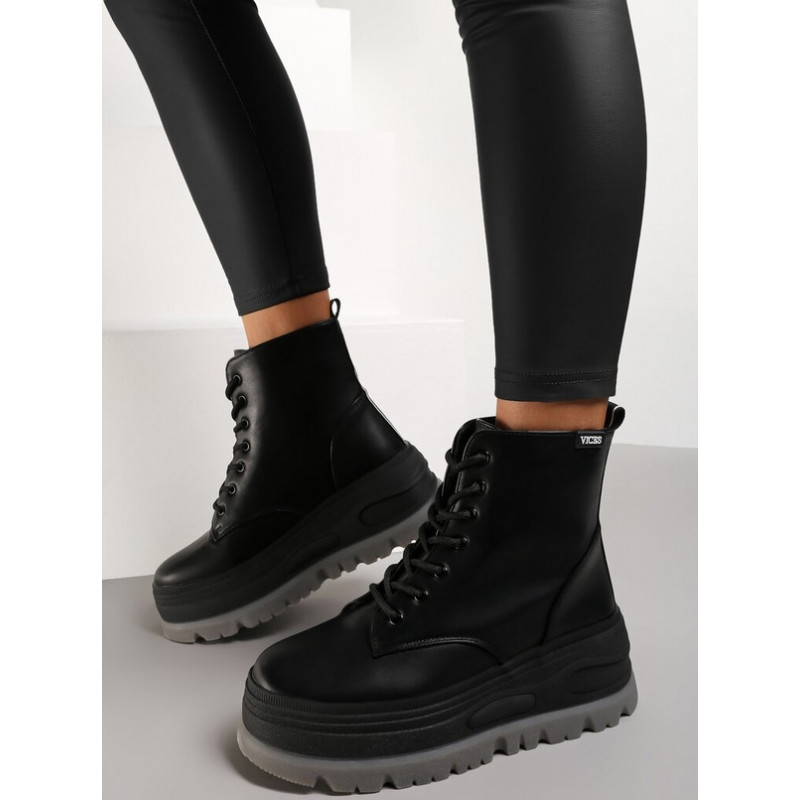 Czarne botki Renee w stylu casual na platformie