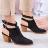Czarne botki Royalfashion.pl na obcasie
