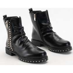 Czarne botki Royalfashion.pl na zamek