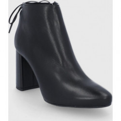 Czarne botki Wojas ze skóry na zamek