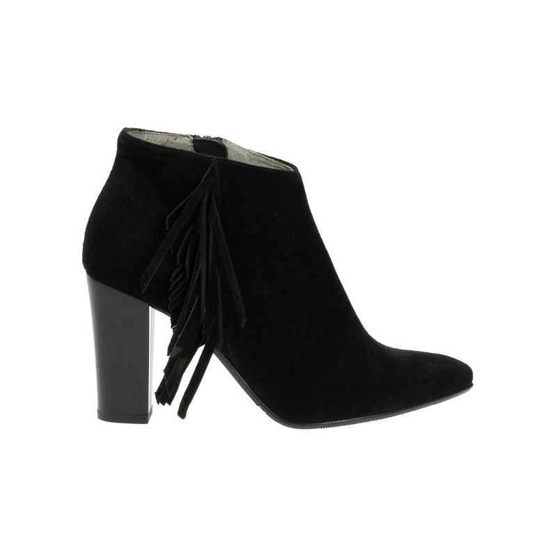 Czarne botki wojtowicz na zamek z zamszu