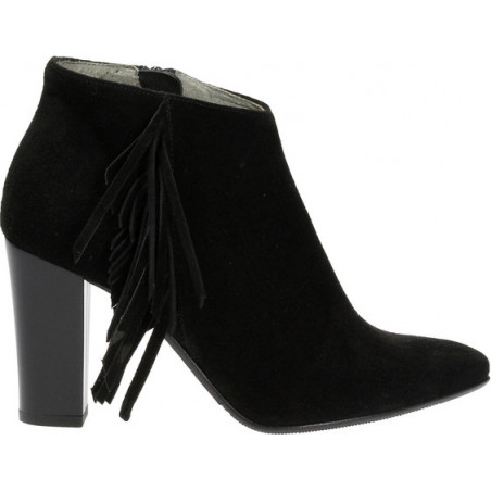 Czarne botki wojtowicz na zamek z zamszu