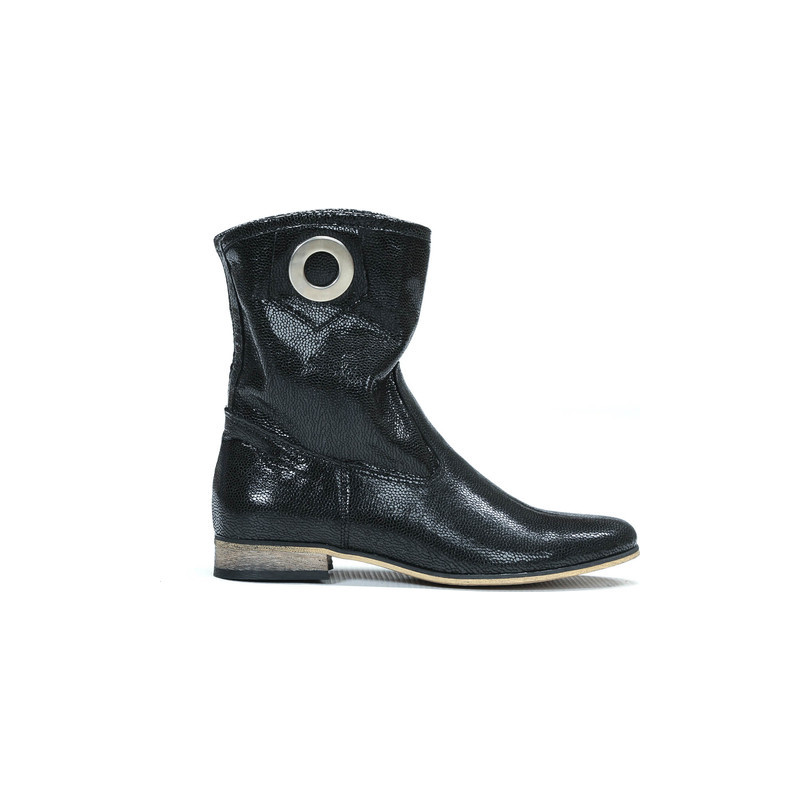 Czarne botki Zapato na obcasie w stylu boho