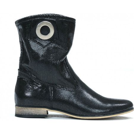 Czarne botki Zapato na obcasie w stylu boho