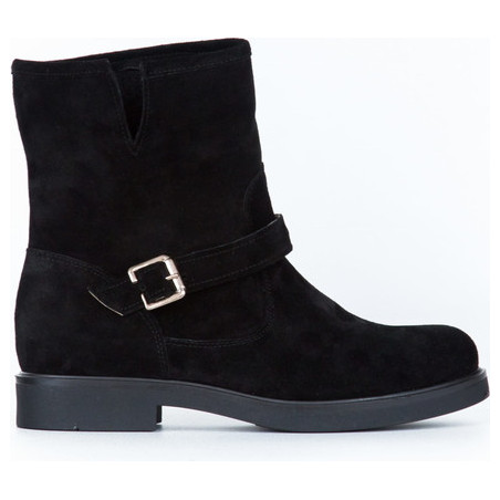 Czarne botki Zapato z weluru z płaską podeszwą