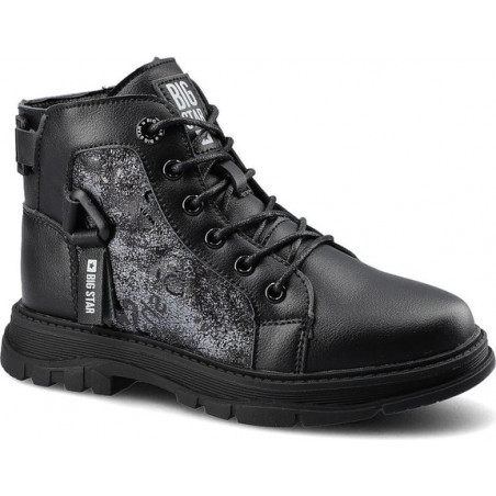 Czarne buty dziecięce zimowe Big Star sznurowane