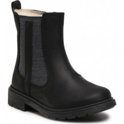 Czarne buty dziecięce zimowe Clarks dla dziewczynek na zamek