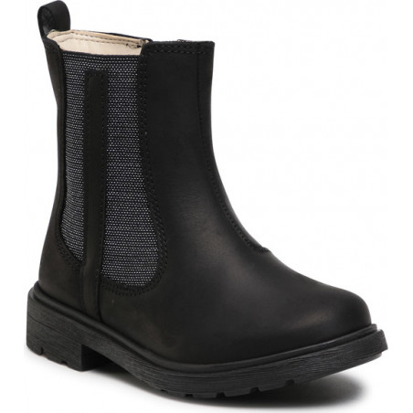 Czarne buty dziecięce zimowe Clarks dla dziewczynek na zamek