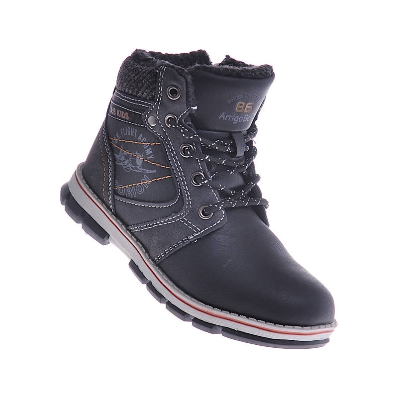 Czarne buty dziecięce zimowe Pantofelek24