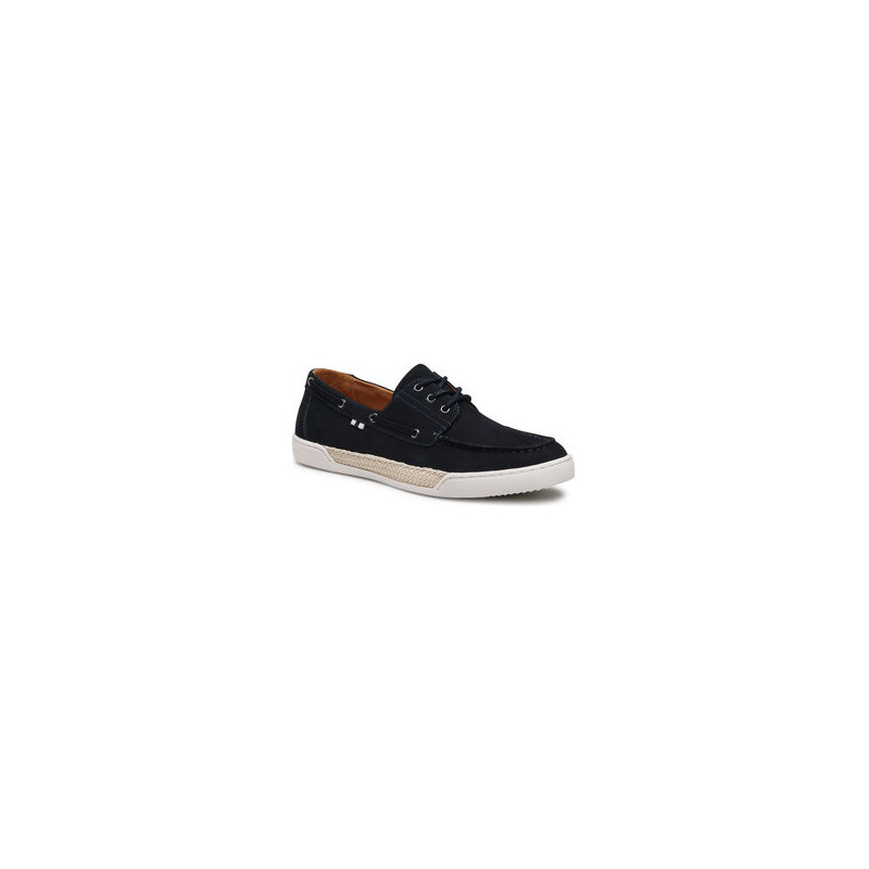 Czarne buty letnie męskie Gino Rossi z tkaniny sznurowane
