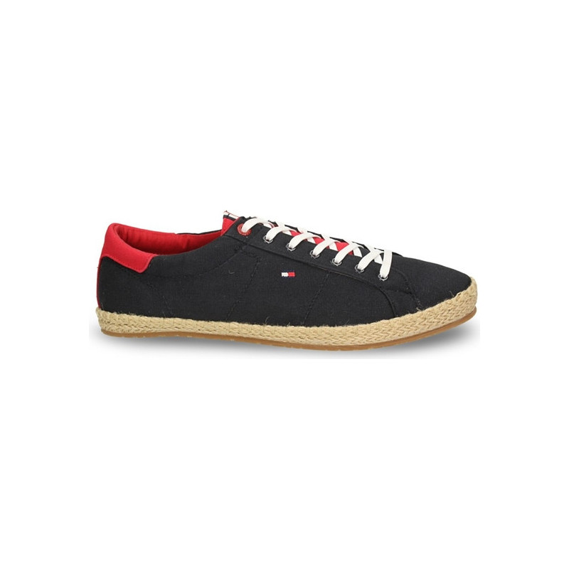 Czarne buty letnie męskie Tommy Hilfiger sznurowane