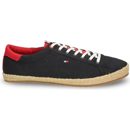 Czarne buty letnie męskie Tommy Hilfiger sznurowane