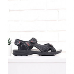 Czarne buty letnie męskie Yourshoes na rzepy