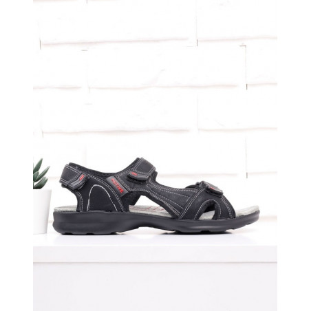 Czarne buty letnie męskie Yourshoes na rzepy