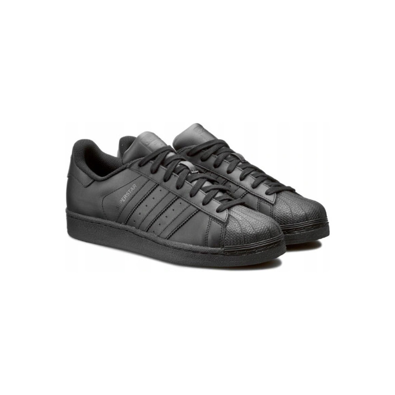Czarne buty sportowe Adidas sznurowane ze skóry
