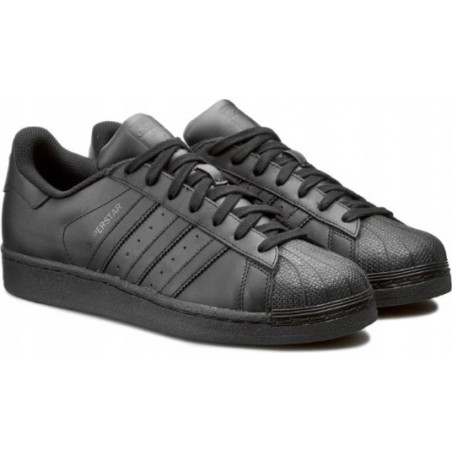 Czarne buty sportowe Adidas sznurowane ze skóry