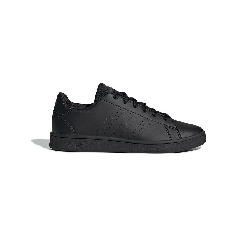 Czarne buty sportowe Adidas z płaską podeszwą ze skóry