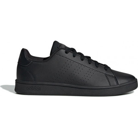 Czarne buty sportowe Adidas z płaską podeszwą ze skóry