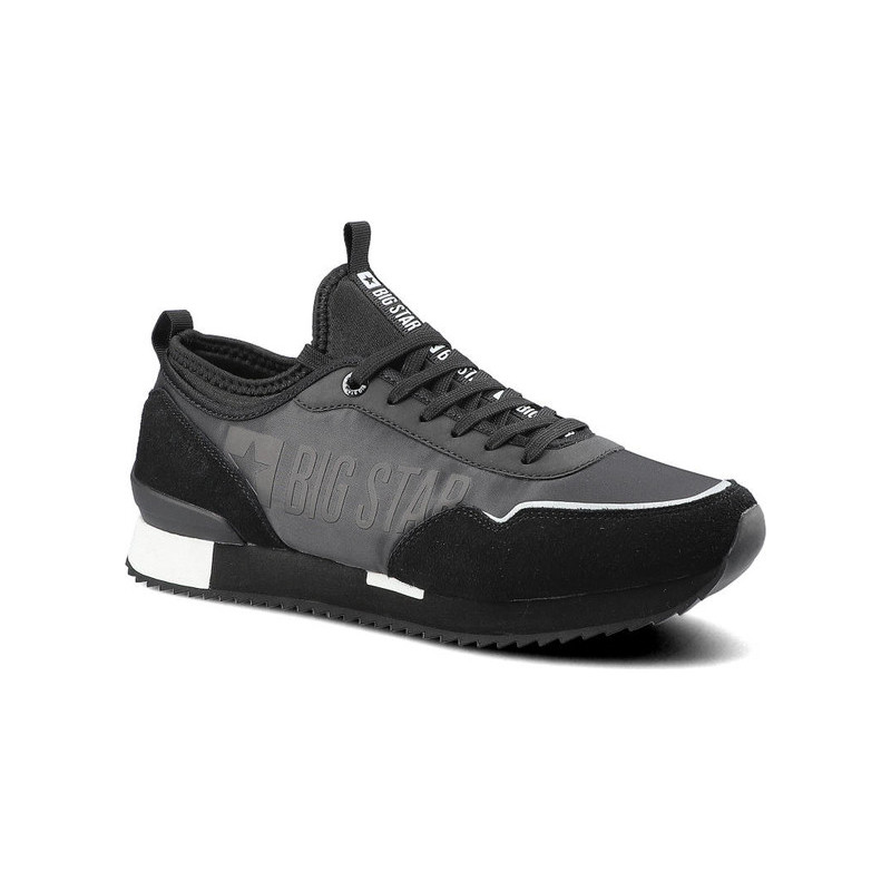Czarne buty sportowe Big Star sznurowane w sportowym stylu