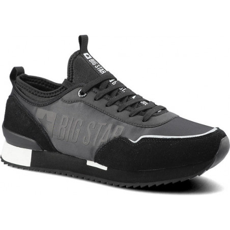 Czarne buty sportowe Big Star sznurowane w sportowym stylu