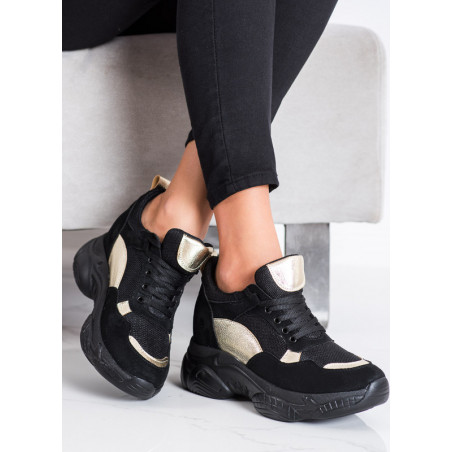 Czarne buty sportowe Czasnabuty z płaską podeszwą
